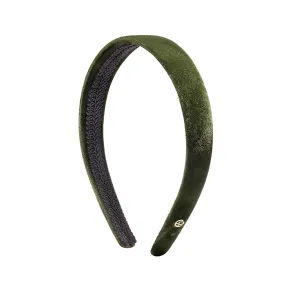 EVITA PERONI Thin Green Velvet Headbands for Women Fashion Headband No Slip Soft Hairband Comfortable HairBands for Women Girls Winter Hair Accessories