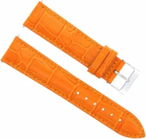 Ewatchparts 18mm Leather Watch Band Strap Compatible With Bulova Accutron Orange