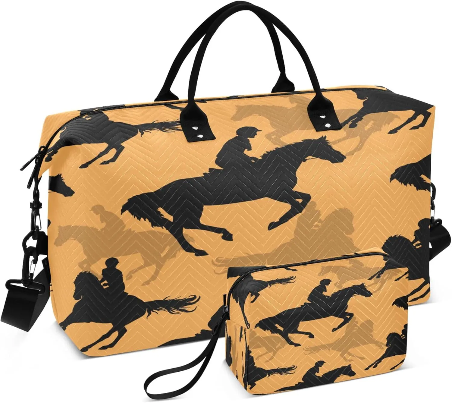 Exnundod Travel Duffel Bags Sports Horses and Riders Retro Sports Gym Bag Weekender Carry On Tote Overnight Luggage Bags for Women and Men