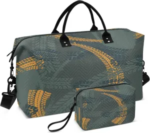 Exnundod Travel Duffel Bags Tire Tracks Shoes Print Sports Gym Bag Weekender Carry On Tote Overnight Luggage Bags for Women and Men