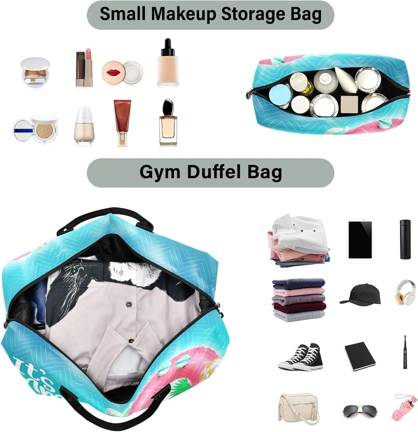 Exnundod Women Weekender Bags It's Summer Time Travel Duffel Bags Carry On Overnight Bag Beach Swim Rings Large Hospital Tote Luggage