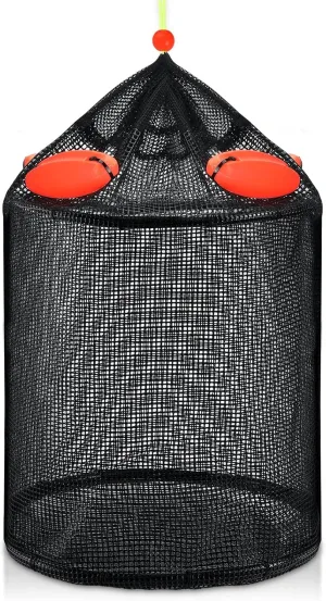 Extra Large Foldable Floating Fishing Basket for Live Caught Fish, Floatable Fishing Net Basket, Heavy Duty Coated Portable Fish Basket