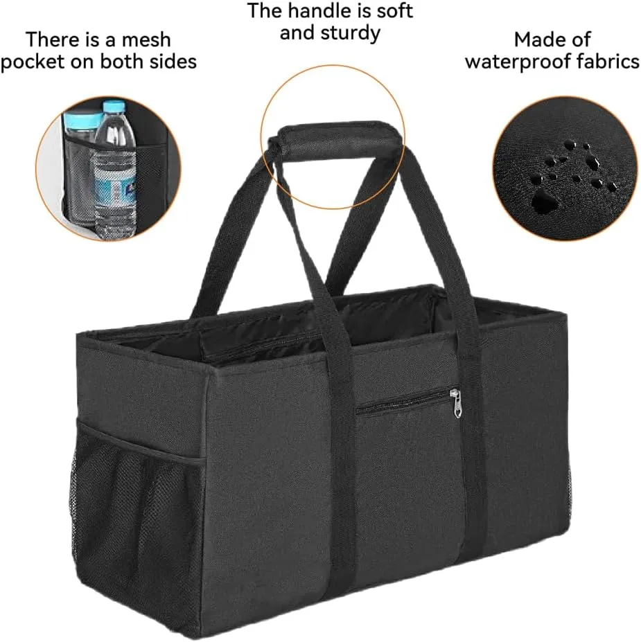 Extra Large Utility Tote Bag,Reusable Shopping Bags with Handles - Waterproof,Foldable,and Spacious