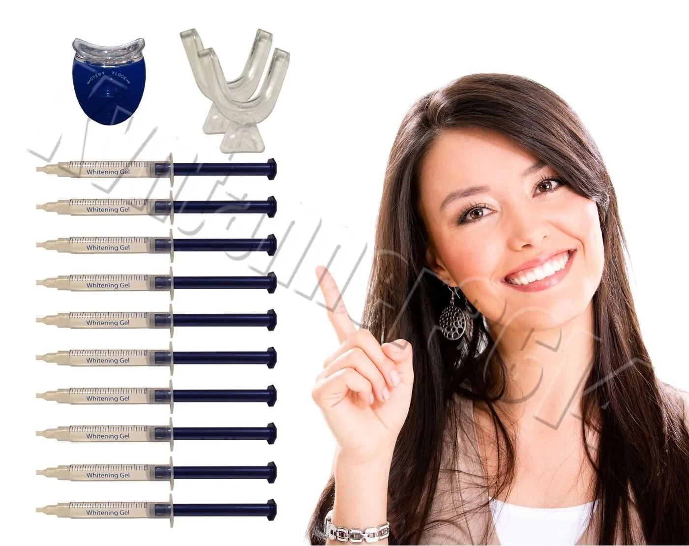 Extra Strength Teeth Whitening Kit; 12 Syringes of 44% Dentist Quality Tooth Whitener Gel and 2 Thermoforming Mouth Trays
