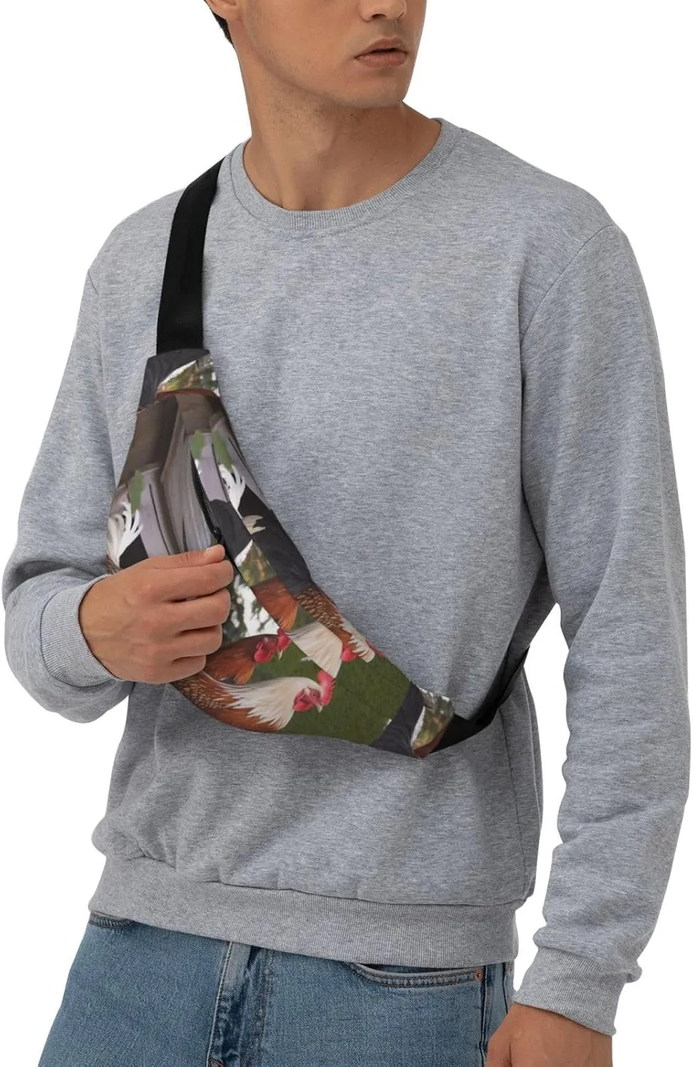 Fanny Pack for Men Women Waist Bag Adjustable Waist Pack Crossbody Belt Bag BackYard Chickens Bum Bag