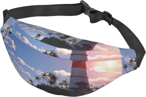Fanny Pack for Men Women Waist Bag Adjustable Waist Pack Crossbody Belt Bag Navigation Lighthouse Bum Bag