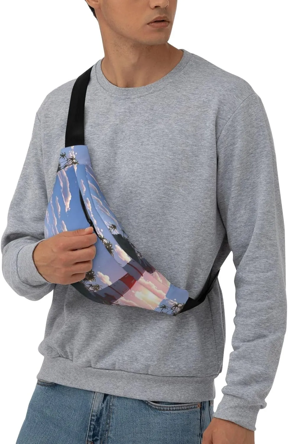 Fanny Pack for Men Women Waist Bag Adjustable Waist Pack Crossbody Belt Bag Navigation Lighthouse Bum Bag