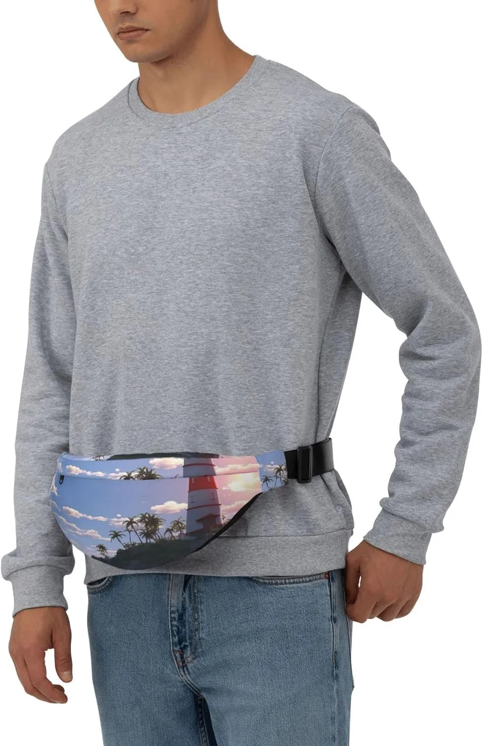 Fanny Pack for Men Women Waist Bag Adjustable Waist Pack Crossbody Belt Bag Navigation Lighthouse Bum Bag