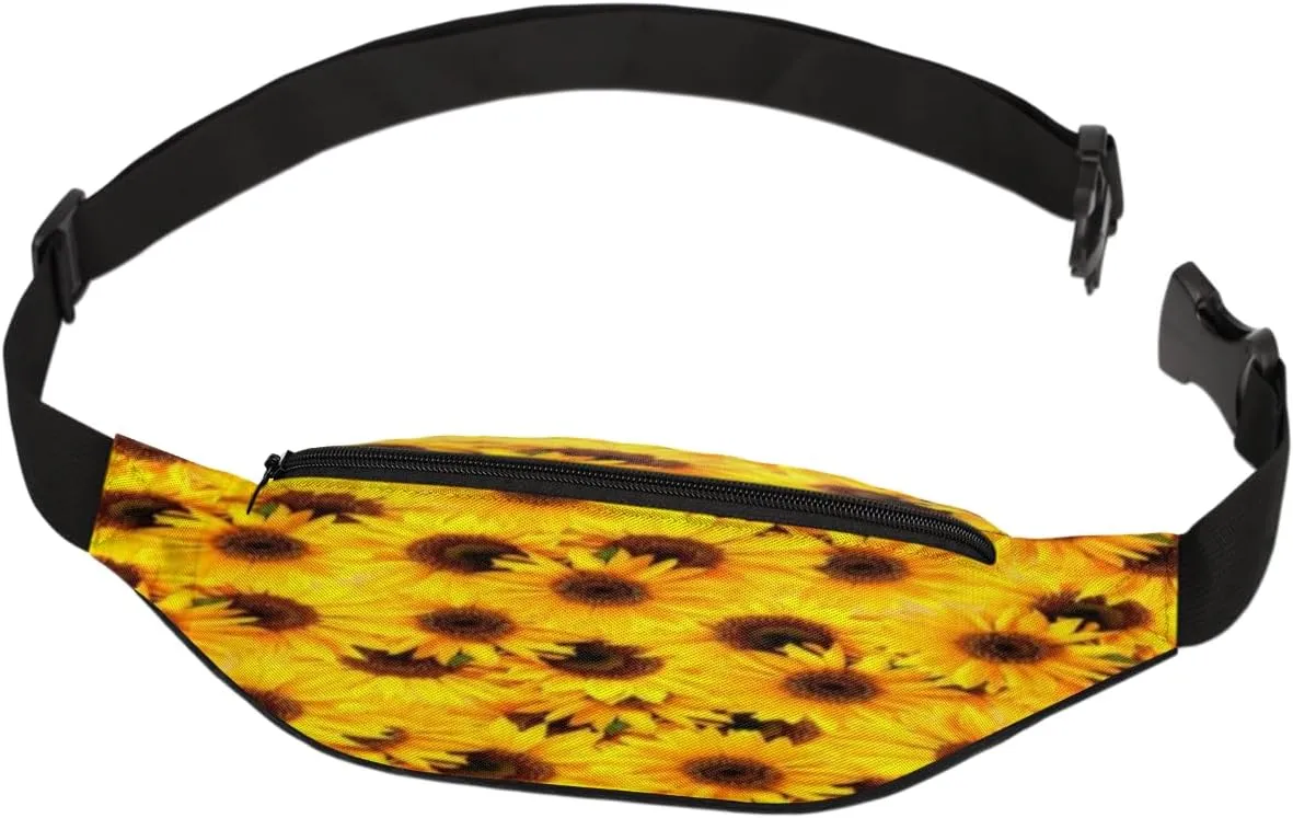 Fanny Pack for Women Men Sunflower Bushes Waist Pack Crossbody Bag with Adjustable Straps for Hiking Running Walking Travel Cycling