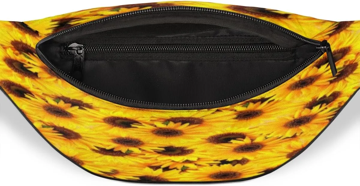 Fanny Pack for Women Men Sunflower Bushes Waist Pack Crossbody Bag with Adjustable Straps for Hiking Running Walking Travel Cycling