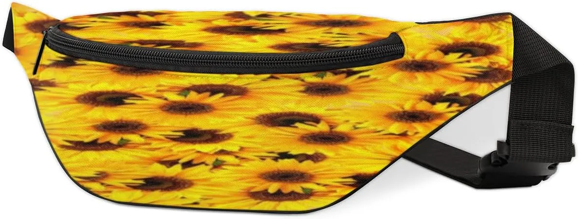 Fanny Pack for Women Men Sunflower Bushes Waist Pack Crossbody Bag with Adjustable Straps for Hiking Running Walking Travel Cycling
