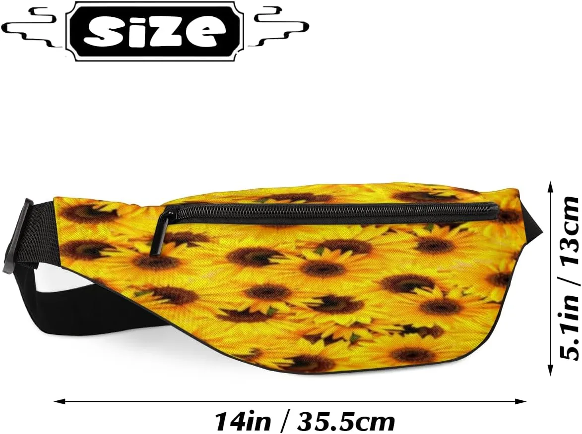 Fanny Pack for Women Men Sunflower Bushes Waist Pack Crossbody Bag with Adjustable Straps for Hiking Running Walking Travel Cycling