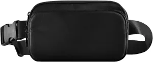 Fanny Pack for Women Men with Zipper Black Fashion Waist Pack, Small Cross Body bags for Running,Hiking,Cycling,Travel 20810
