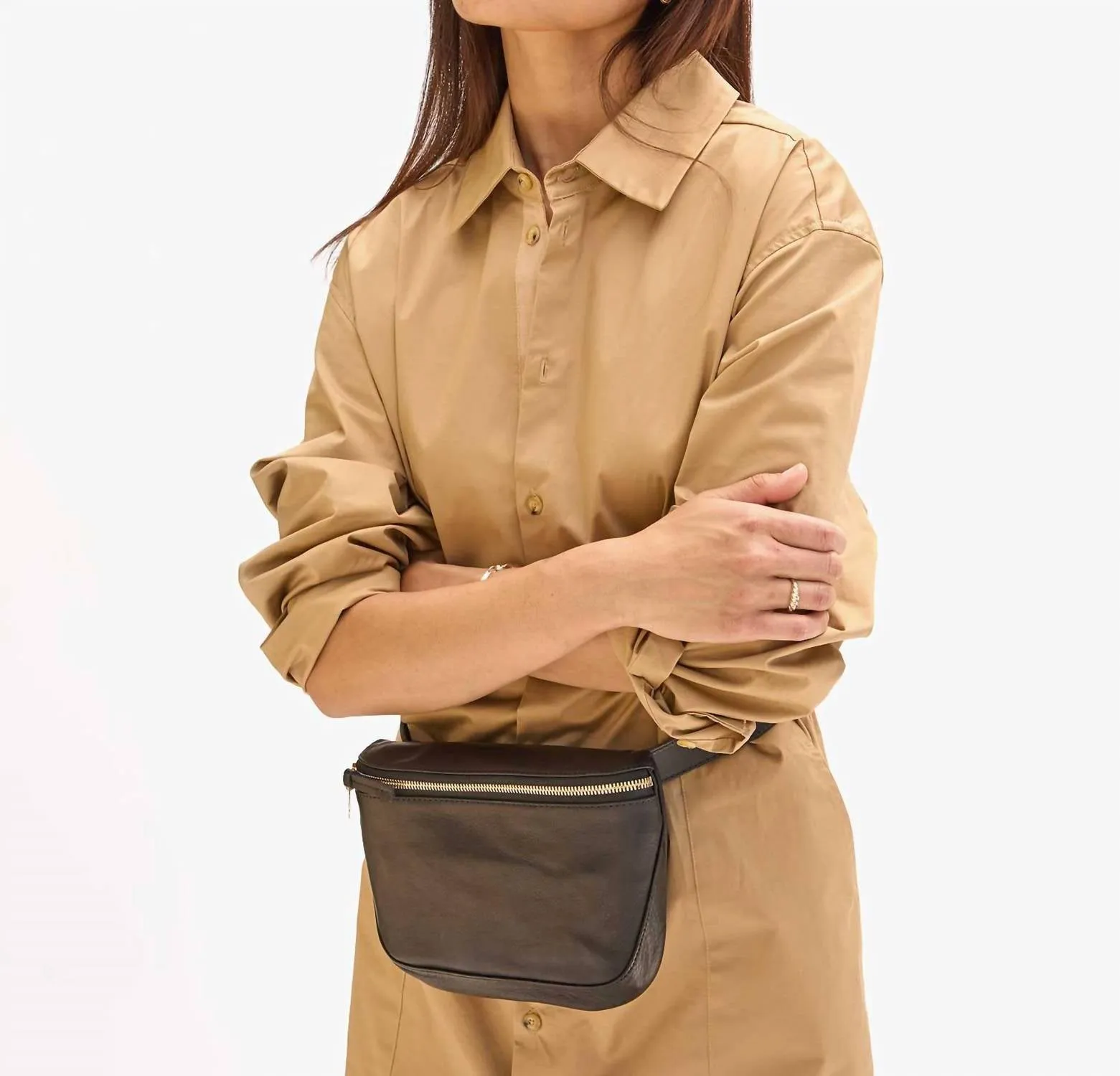 Fanny Pack In Black Velvet Leather