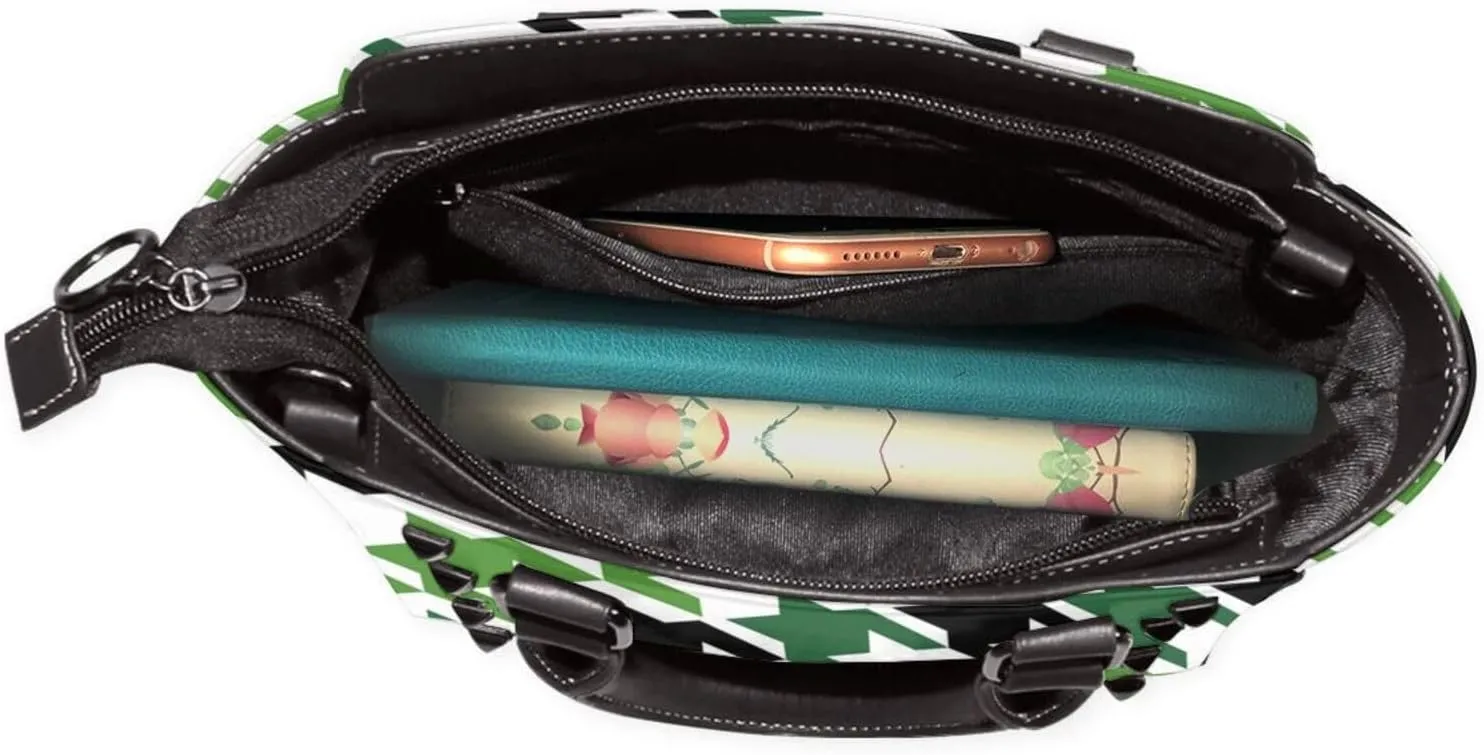 Fashion Rivet Handbag for Women Crossbody Purse Studded PU Leather Handle Bag