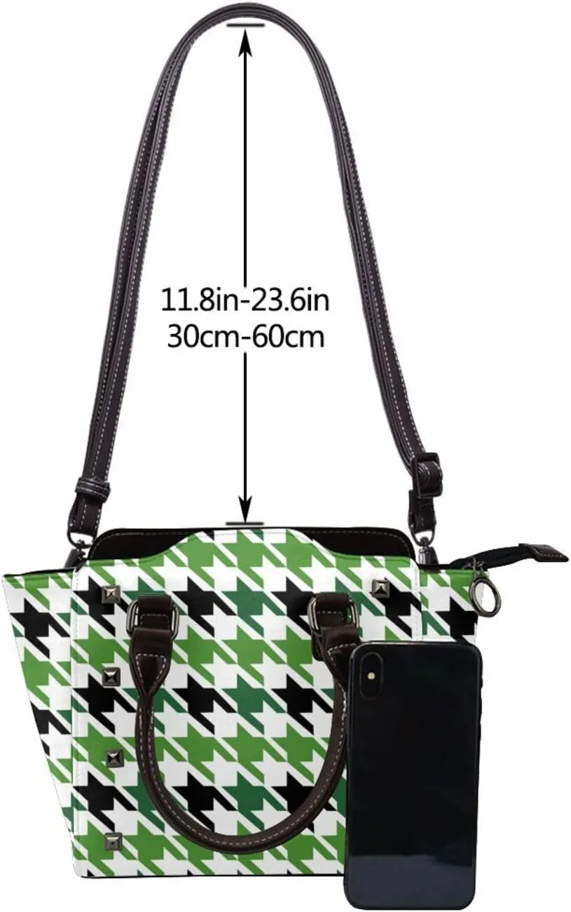 Fashion Rivet Handbag for Women Crossbody Purse Studded PU Leather Handle Bag