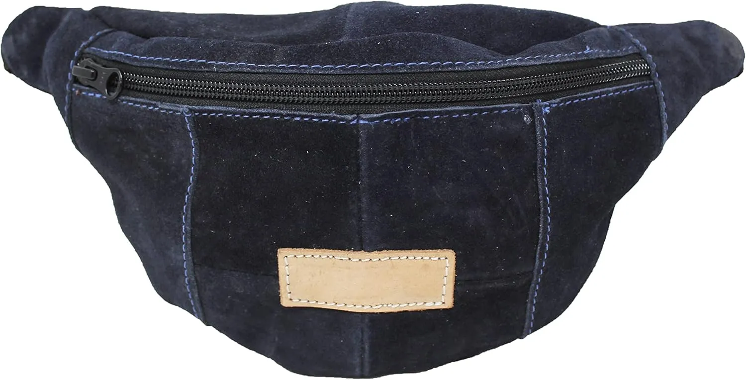 Faux Suede Leather Waist Belt Bag Travel Pouch Fanny Treat Pack Grey 18AA03