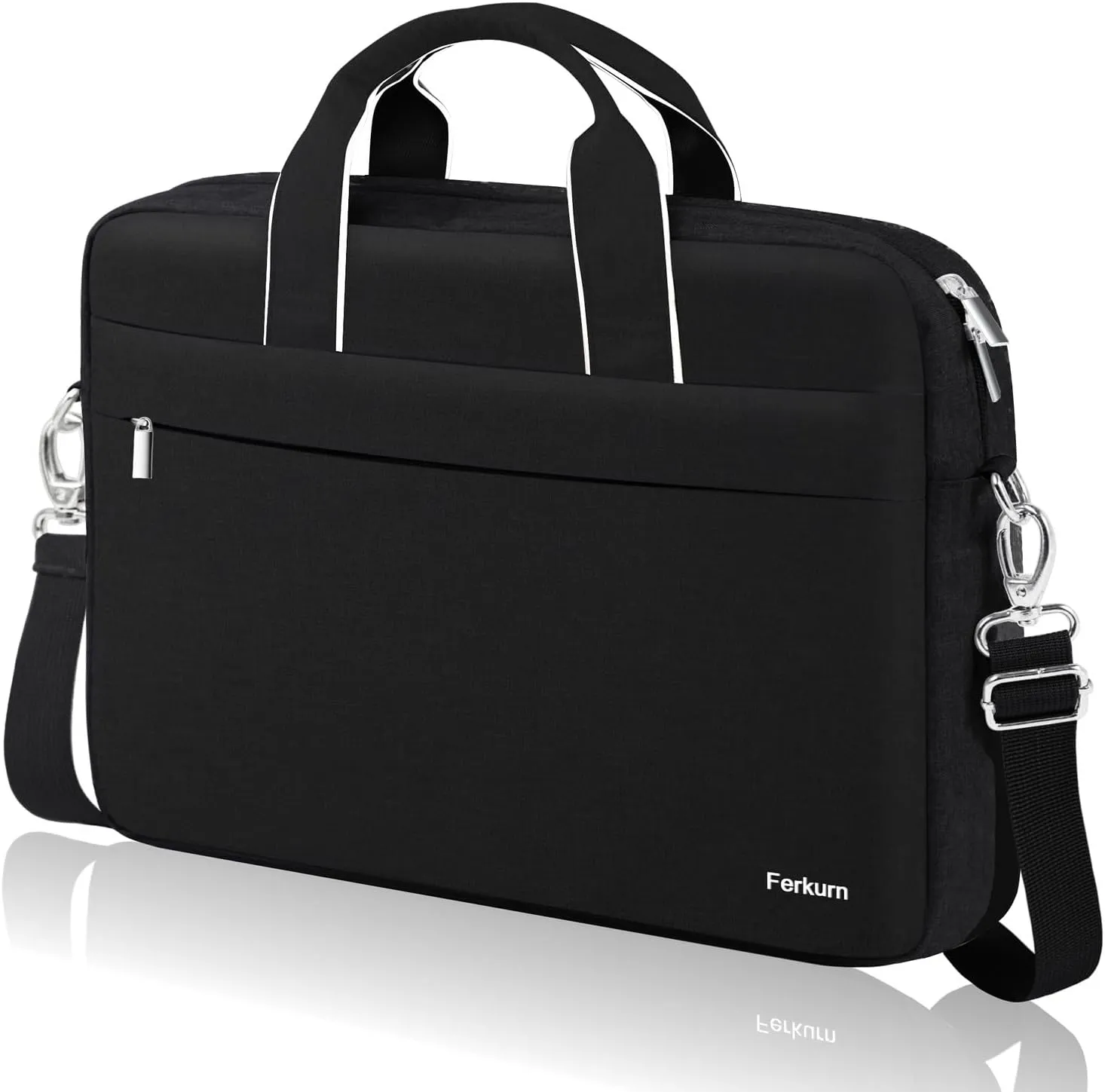 Ferkurn Laptop Bag Case for Women Men Computer Bag Compatible with HP Envy Omen/LG Gram/MSI/Dell XPS/Lenovo Thinkpad/ASUS/Acer, Shoulder Strap Carrying Messenger Briefcase, Black, 17 17.3 Inch