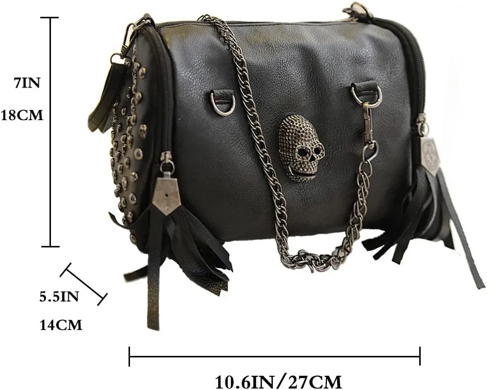 Fivelove Women Top Handle Shoulder Bag Personality Rivet Satchel Tote Middle Size Handbag Purse Bag