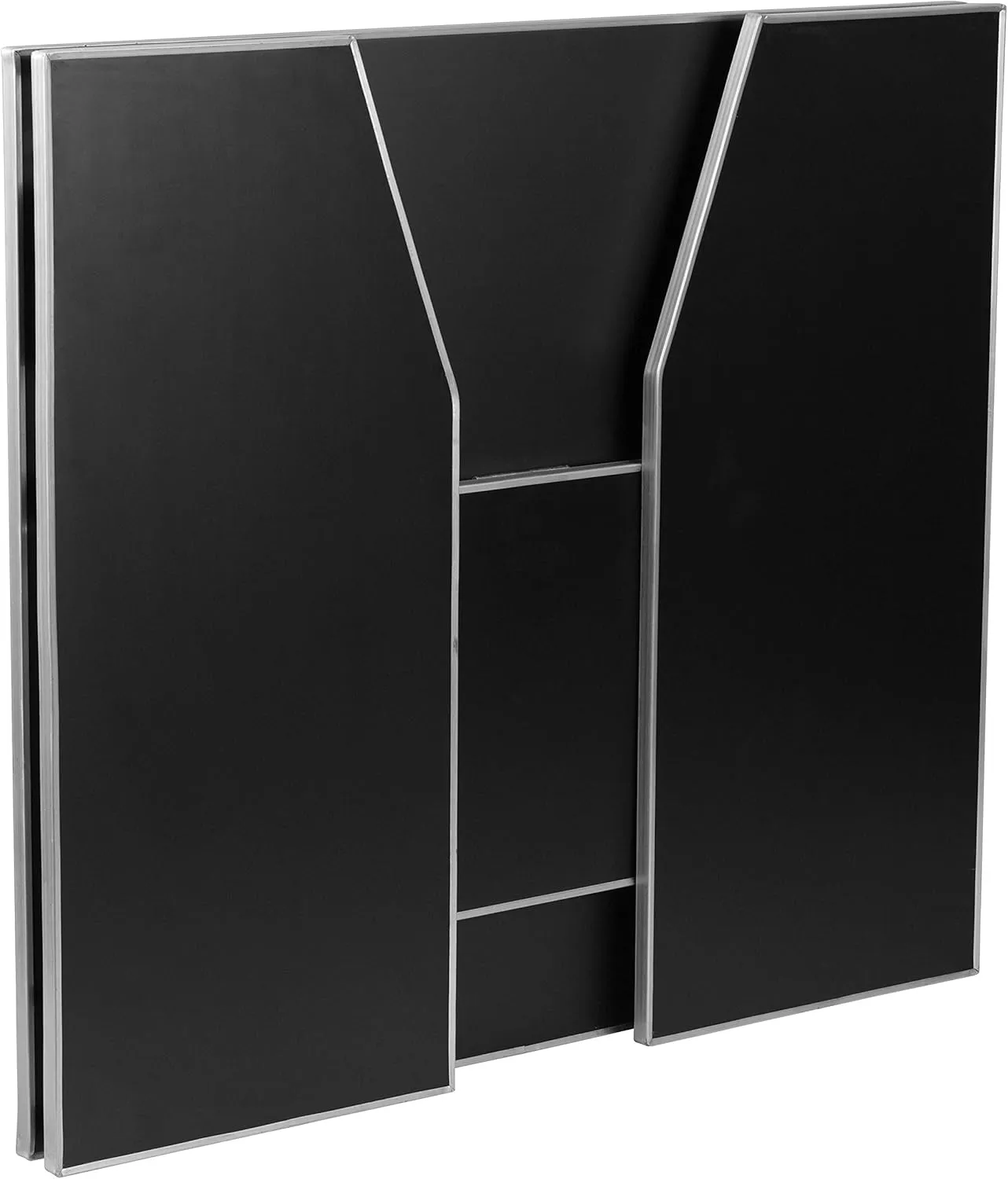 Flash Furniture 4' Folding Portable Event Bar with Top and Middle Shelves, Mobile Laminate Foldable Bar for Parties and Events, Black