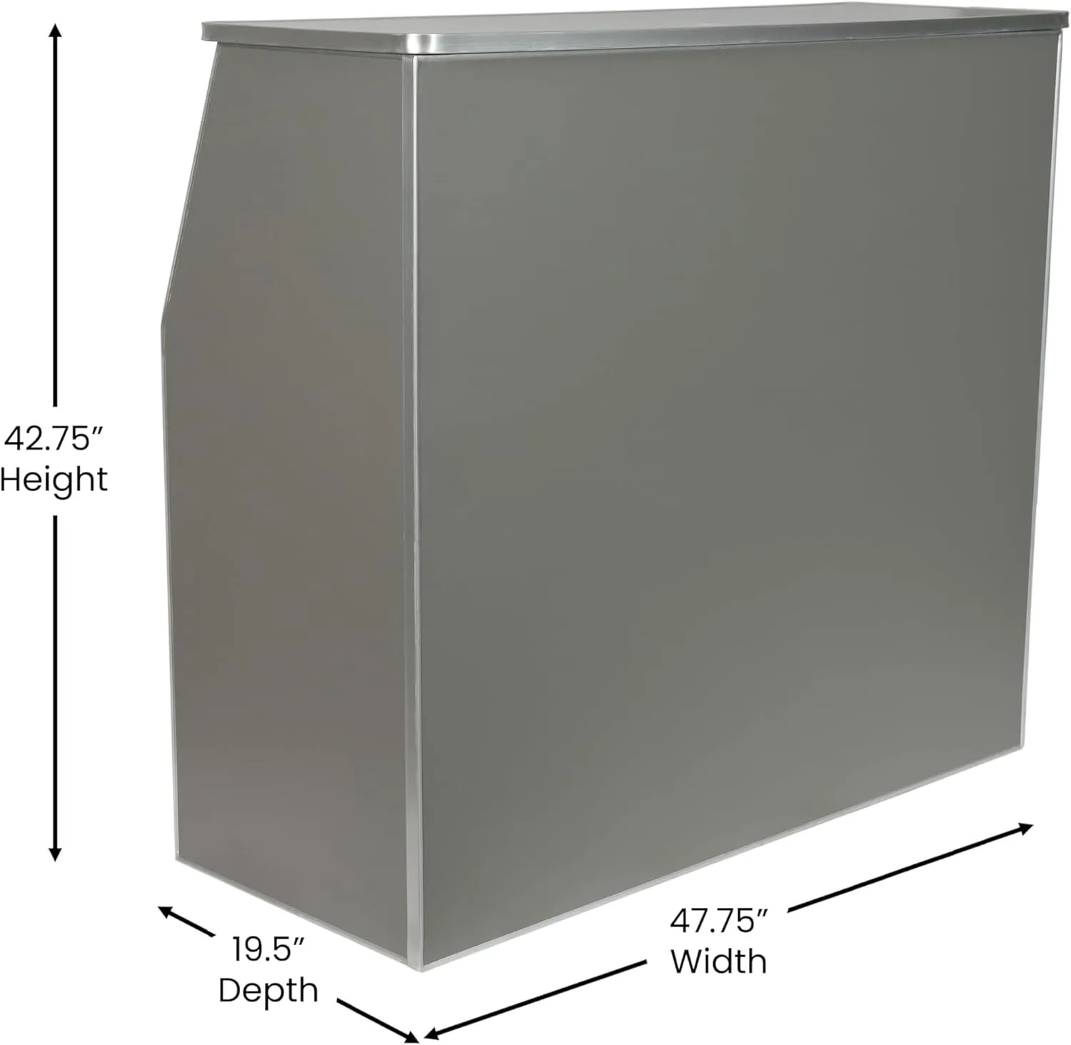 Flash Furniture Amara 4' Gray Laminate Foldable Bar - Portable Event Bar