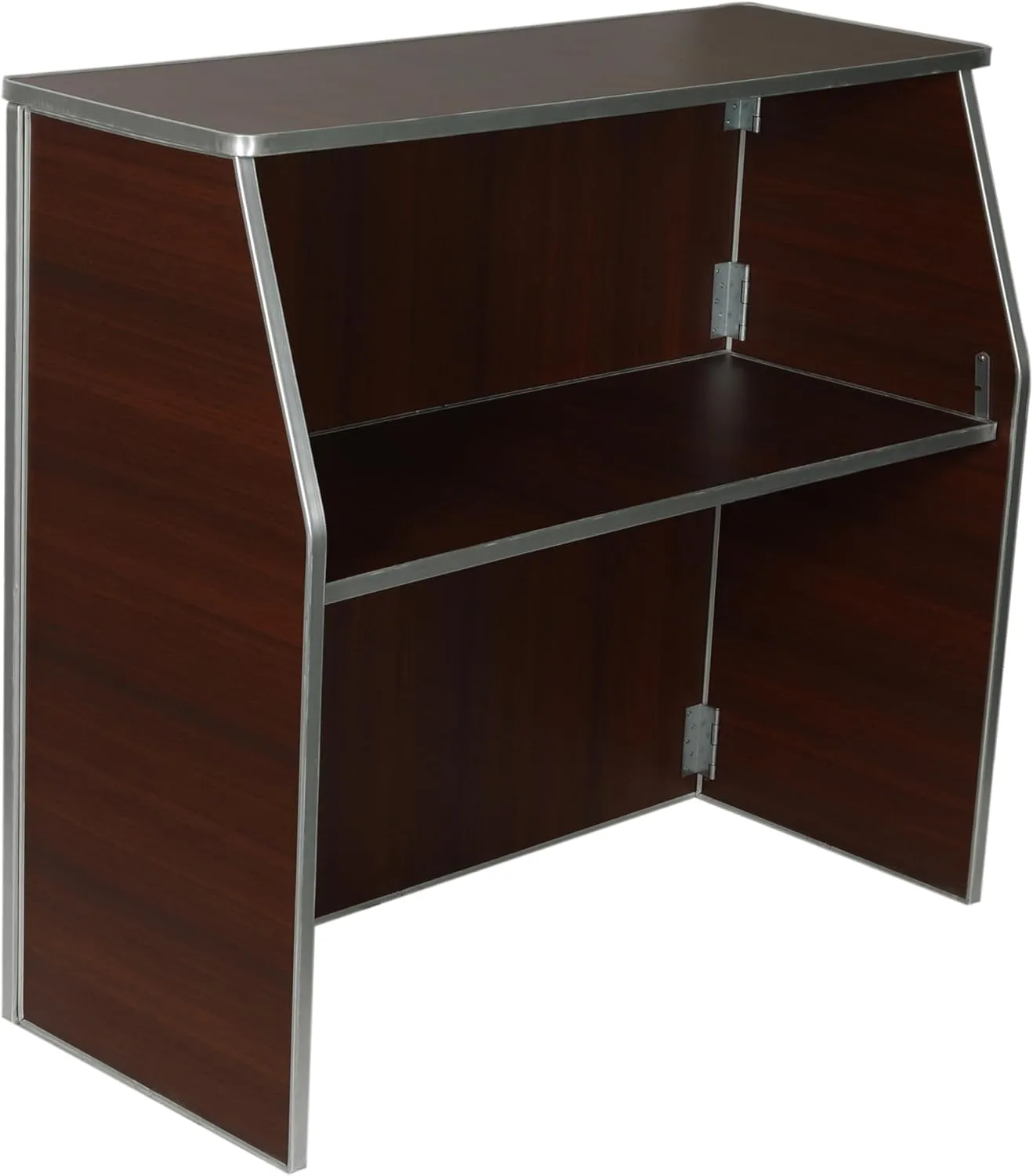 Flash Furniture Amara 4' Walnut Woodgrain Laminate Foldable Bar - Portable Event Bar