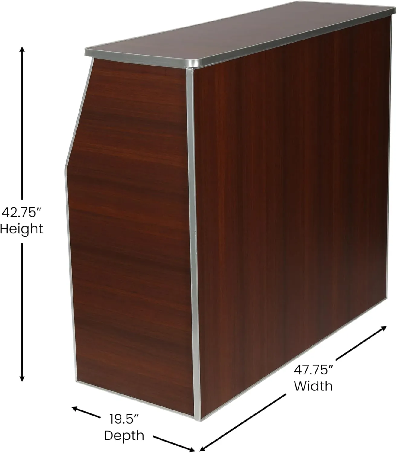 Flash Furniture Amara 4' Walnut Woodgrain Laminate Foldable Bar - Portable Event Bar