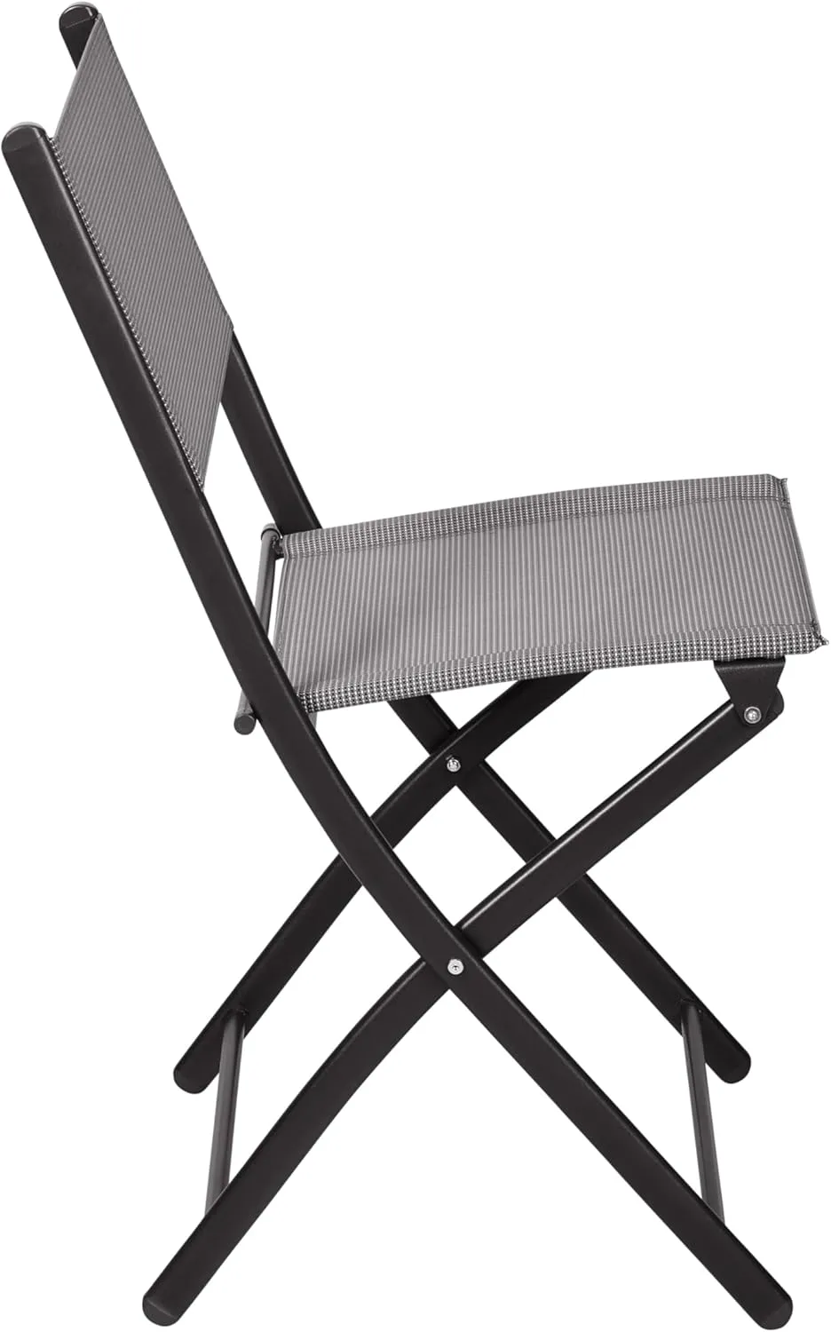 Flash Furniture Brazos Commercial Indoor-Outdoor Folding Chairs, Flex Comfort Backs/Seats, Metal Frames, Portable Lightweight Foldable Design, Set of 2, Gray/Black