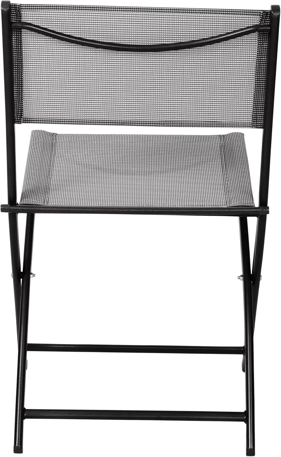 Flash Furniture Brazos Commercial Indoor-Outdoor Folding Chairs, Flex Comfort Backs/Seats, Metal Frames, Portable Lightweight Foldable Design, Set of 2, Gray/Black