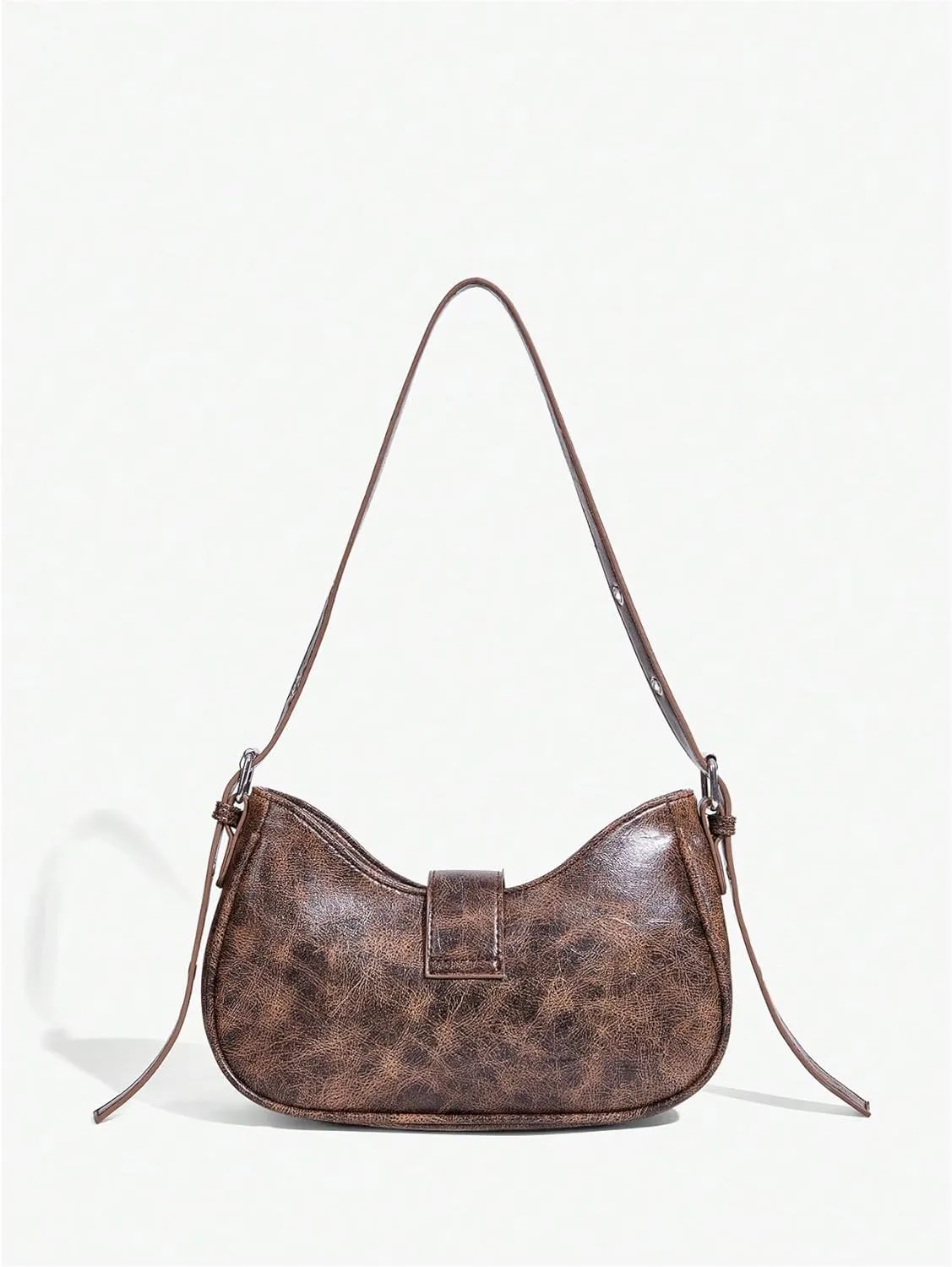 Floerns Women's Y2k Shoulder Bag Rivet Adjustable Straps Hobo Bag Punk Crossbody Purse