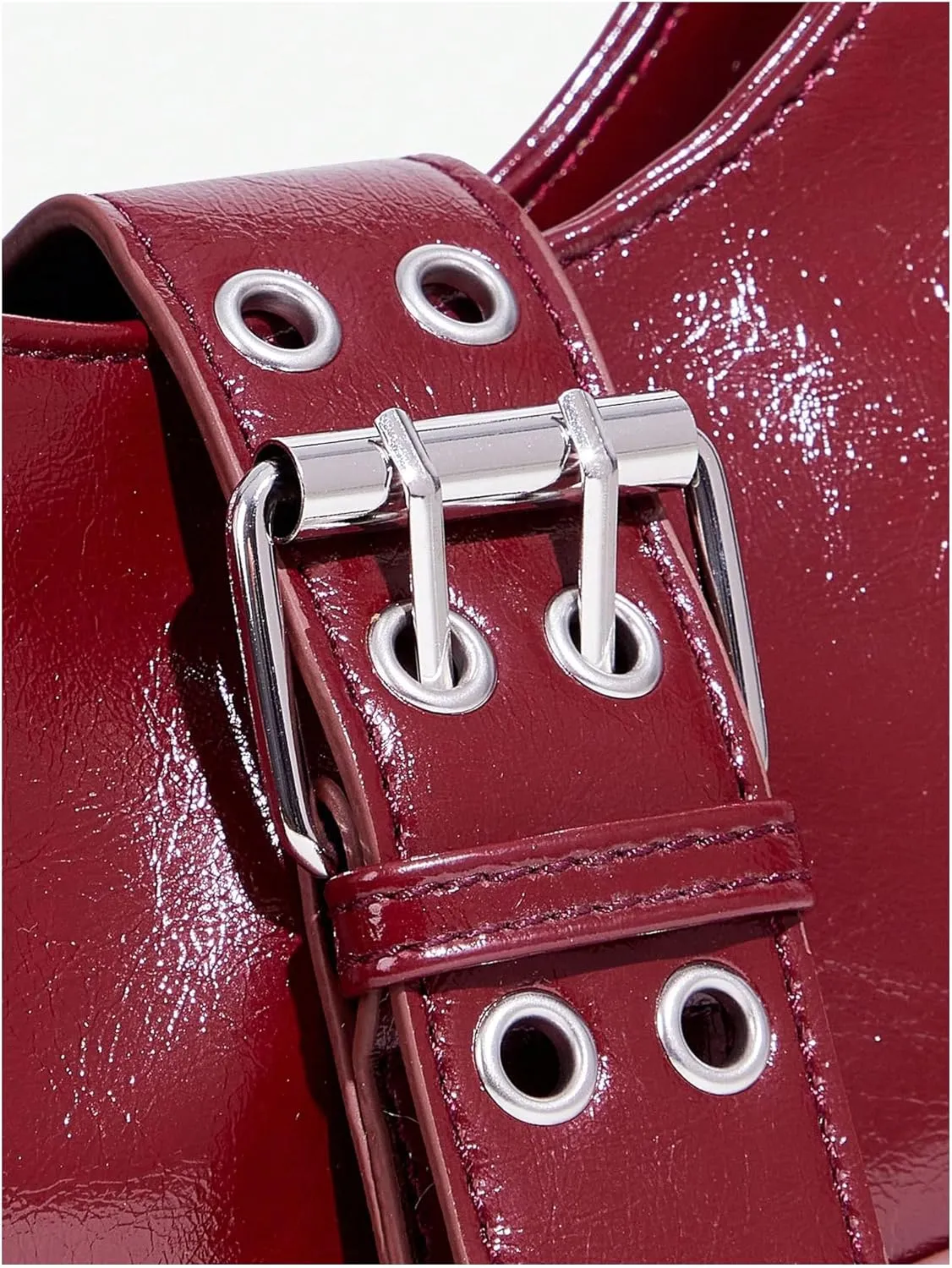 Floerns Women's Y2k Shoulder Bag Rivet Adjustable Straps Hobo Bag Punk Crossbody Purse