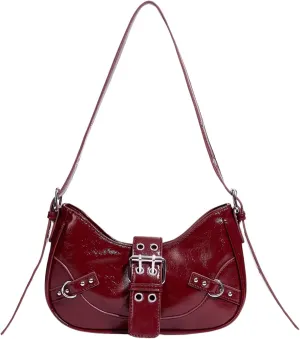 Floerns Women's Y2k Shoulder Bag Rivet Adjustable Straps Hobo Bag Punk Crossbody Purse