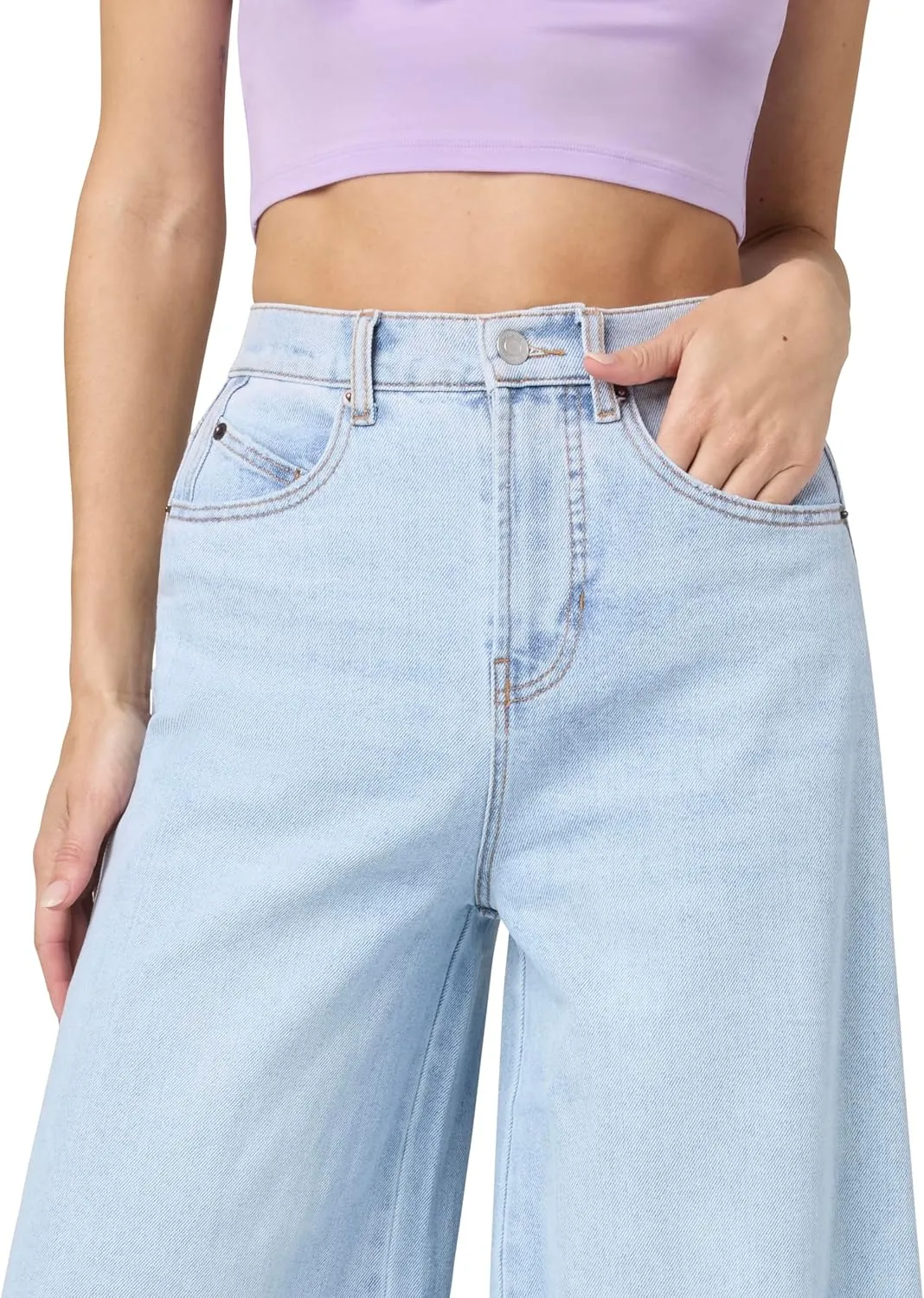 florence by mills Women's Total Softie Denim Wide Leg Jeans