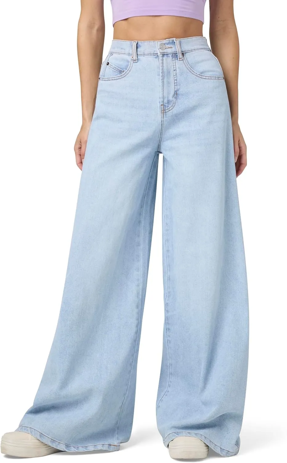 florence by mills Women's Total Softie Denim Wide Leg Jeans