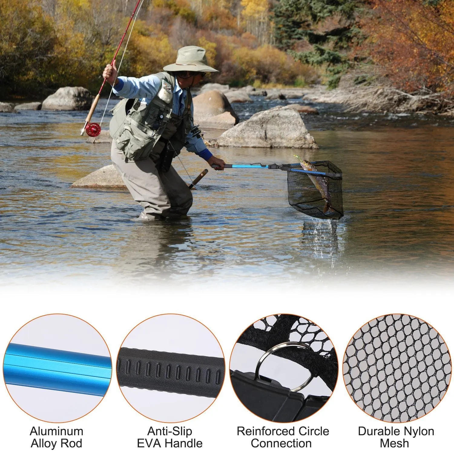 Foldable Fishing Net – Durable & Portable