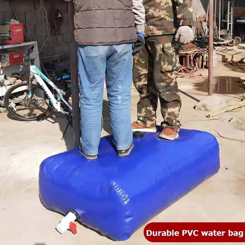 Foldable Rain Barrel Large Water Tank, Multifunctional PVC Water Storage Bag with Faucet, Portable Garden & Car Water Tank for Irrigation & Emergency Use (110L-2000L)(1500L(400gal))