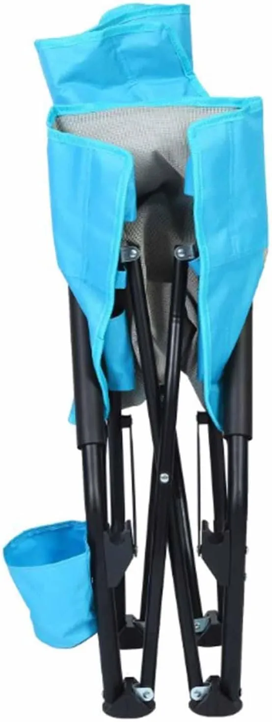 Folding Camping Chair Picnic Seat Lounger Comfortable High Backrest Lounge Beach Chair for Outdoor Garden Lawn Patio Fishing, Blue