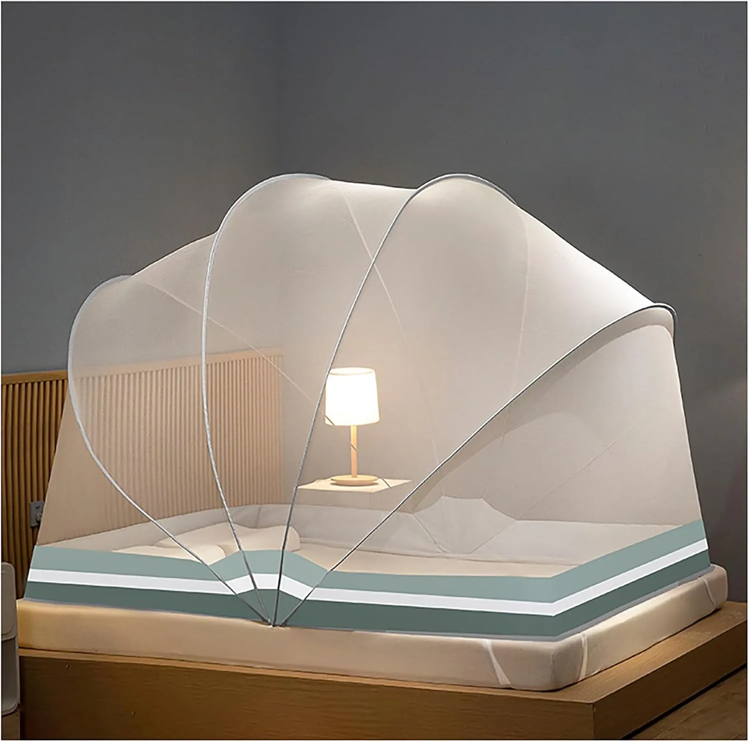 Folding Mosquito Net for Bed Cover Tent Portable Bed Netting Canopy Tent Pop Up Mosquito Net Mosquito Screen for Bed Frame,B,Twin 2