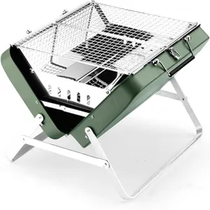 Folding Picnic Camping Portable Barbecue Grill Portable Outdoor Barbecue Grill Household Carbon Grill BBQ Stove Courtyard Fast Storage (S(Length 30CM))