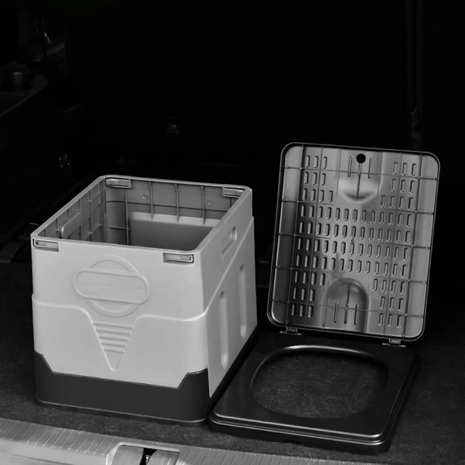 Folding Toilet With Lid Car Portable Potty For Camping Hiking Beach Traffic-Jam Self-driving Travel
