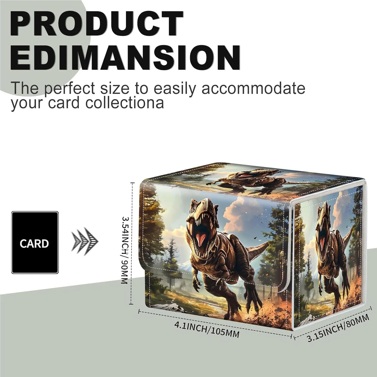 for MTG Card Storage Solution - for MTG Card Box and Commander Decks, High Capacity Anime Card Sleeves for Mtg Deck Box, Designed Specifically for Mtg Players(Ferocity Dinosaur)