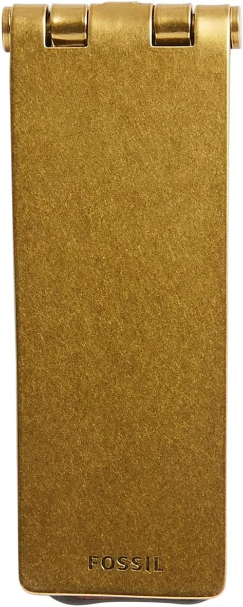 Fossil Leather Leather Wrapped Hinged Money Clip