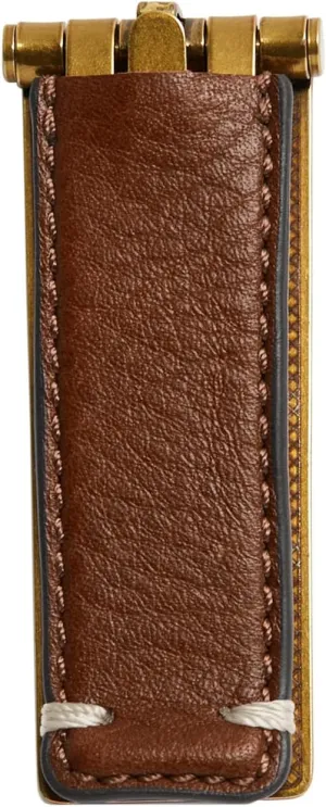 Fossil Leather Leather Wrapped Hinged Money Clip