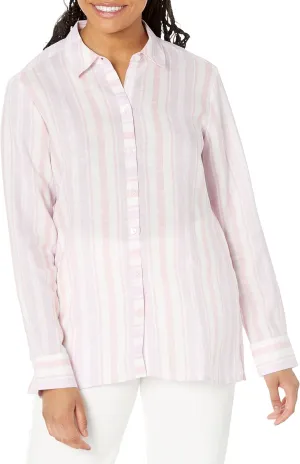 Foxcroft Women's Journey Long Sleeve Linen Blouse