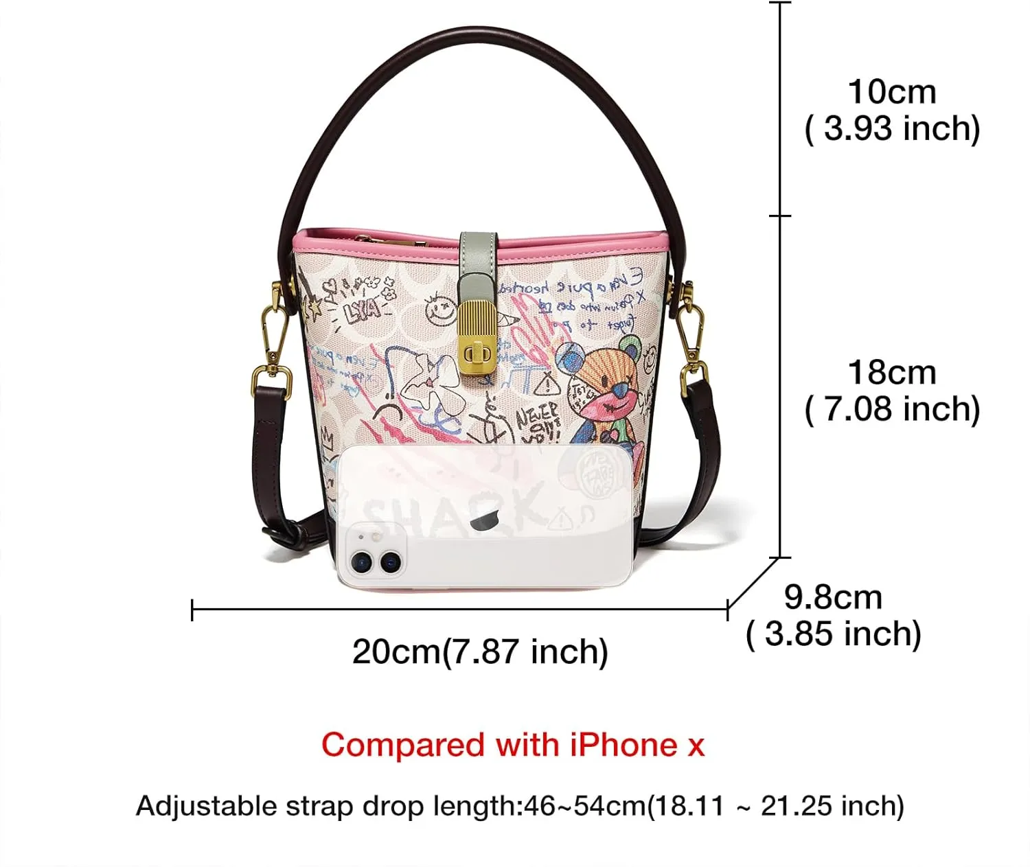 FOXLOVER Small Bucket Bag For Women Fashion Simplicity Crossbody Handbag Designer Shoulder Purse