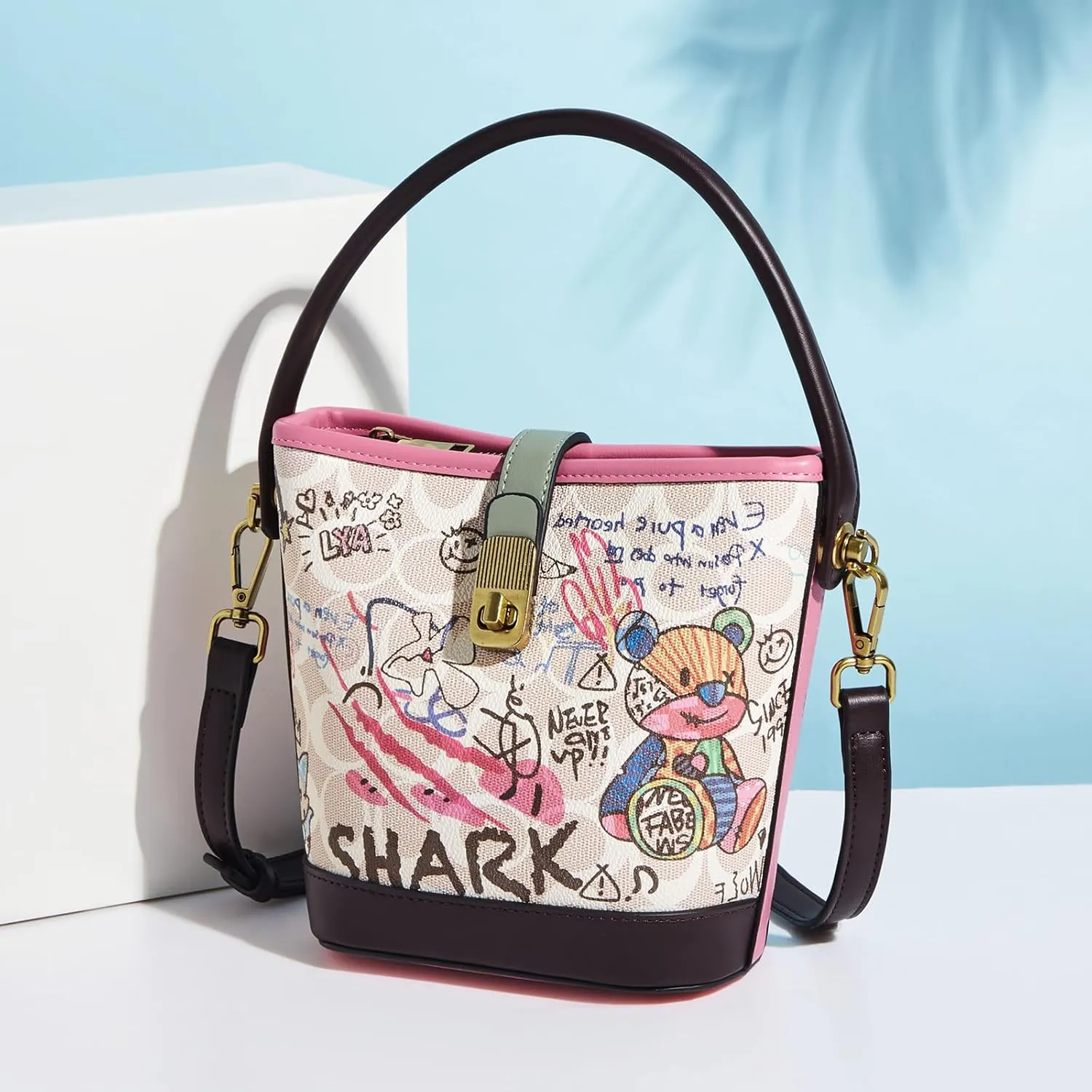 FOXLOVER Small Bucket Bag For Women Fashion Simplicity Crossbody Handbag Designer Shoulder Purse