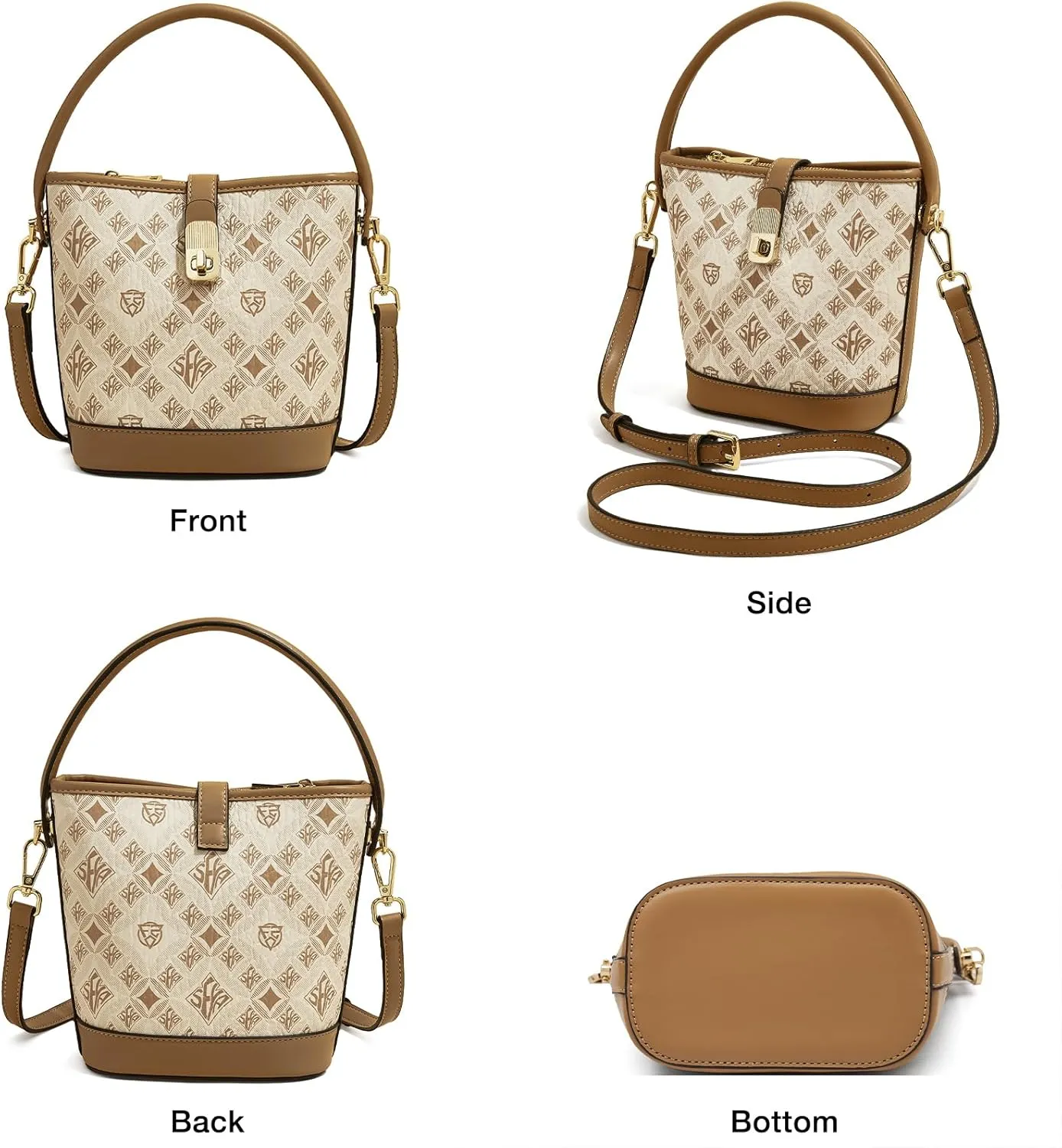 FOXLOVER Small Bucket Bag For Women Fashion Simplicity Crossbody Handbag Designer Shoulder Purse