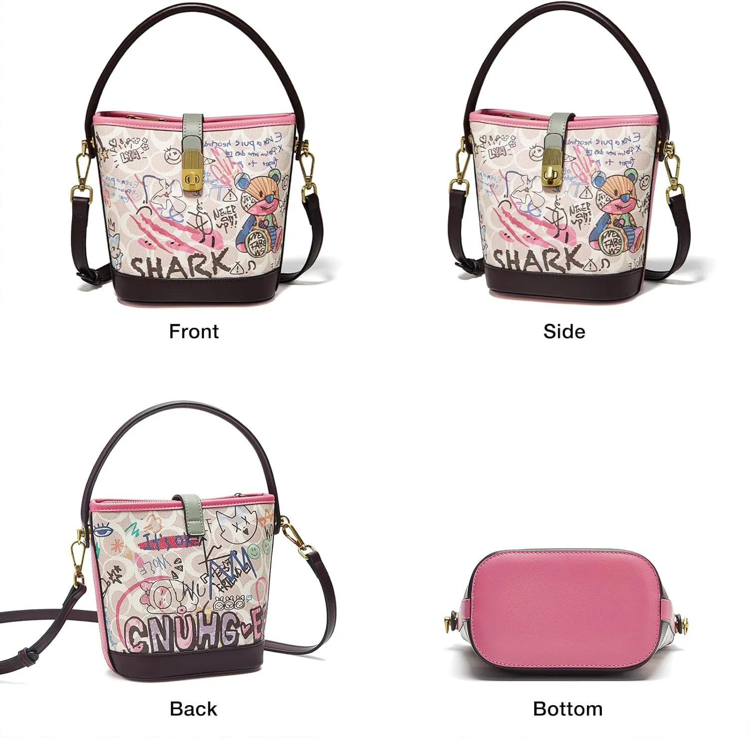 FOXLOVER Small Bucket Bag For Women Fashion Simplicity Crossbody Handbag Designer Shoulder Purse