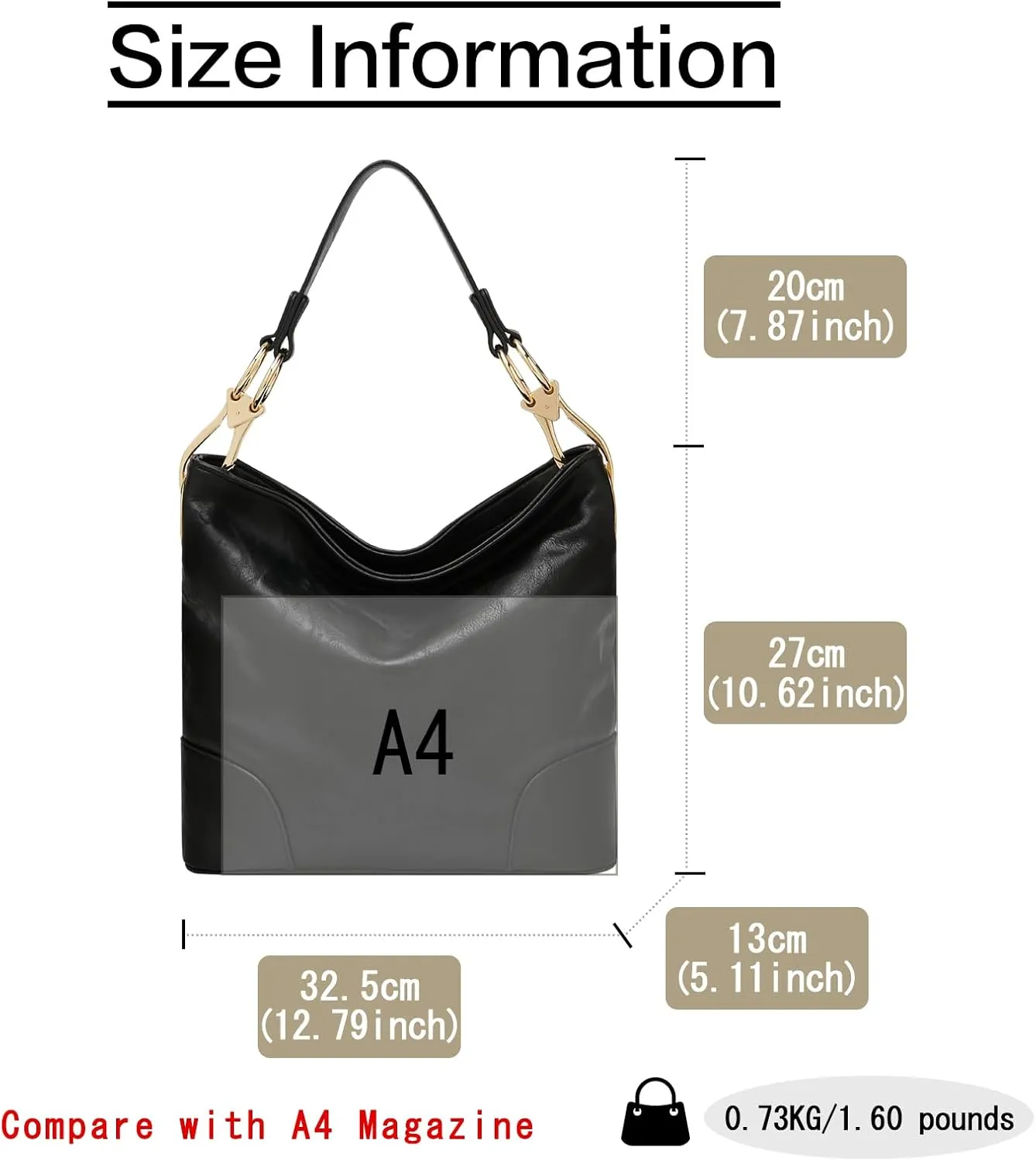 FOXLOVER Womens Faux Leather Hobo Bags Vintage Large Crossbody Shoulder Purse Ladies Tote Handbags