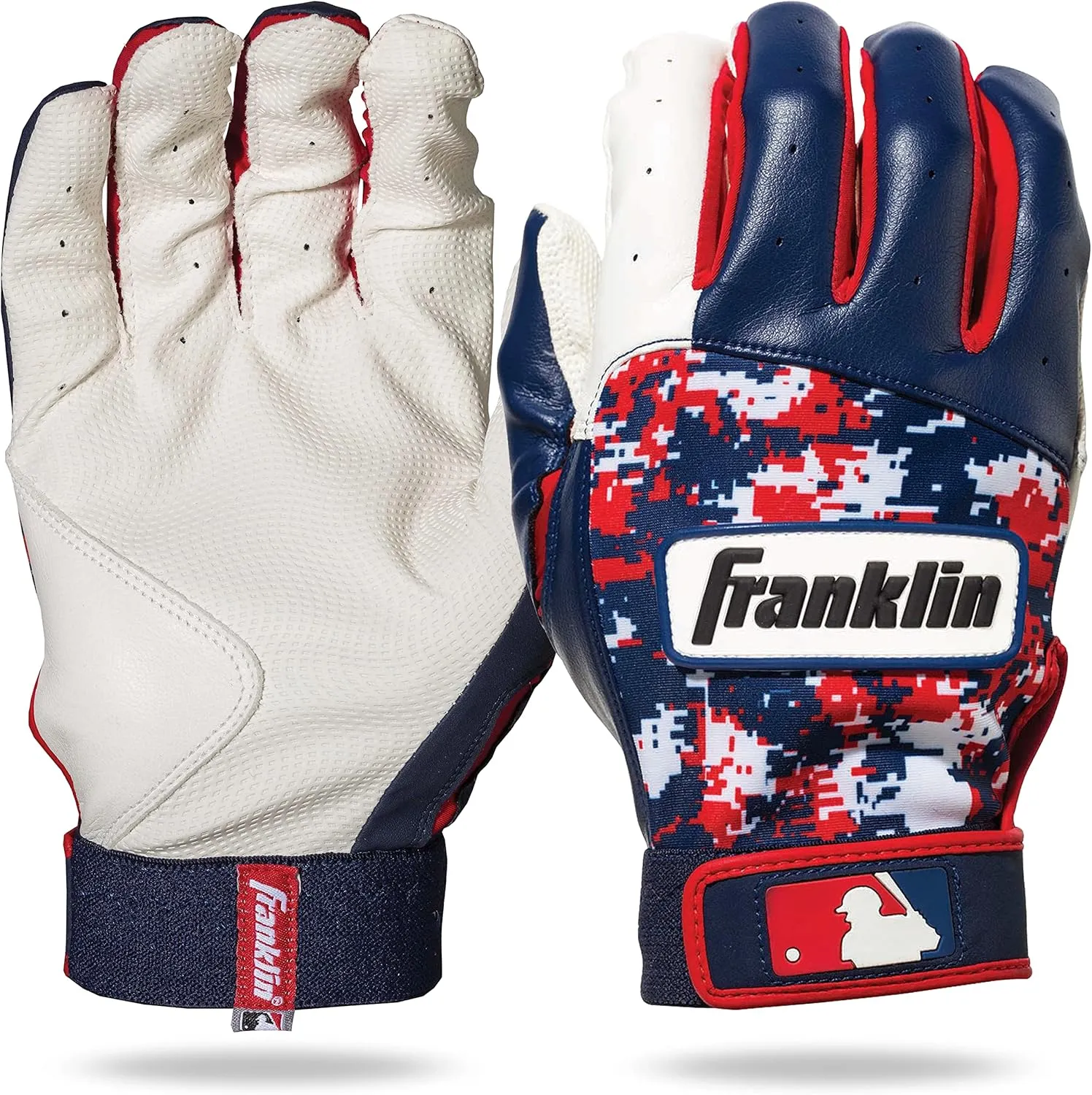Franklin Sports MLB Youth Batting Gloves - Digitek Camo Baseball   Softball - Premium Leather - Many Sizes   Colors - Youth